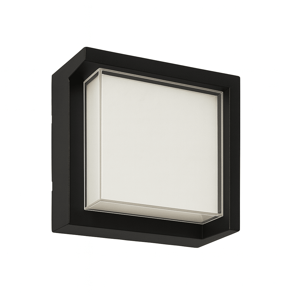 Square outdoor LED wall light, 1000 lm, natural light, IP65