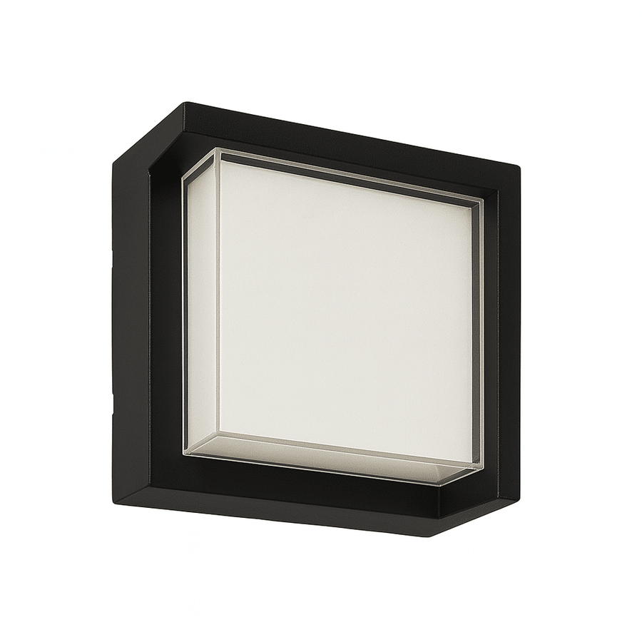 Square outdoor LED wall light, 1000 lm, natural light, IP65