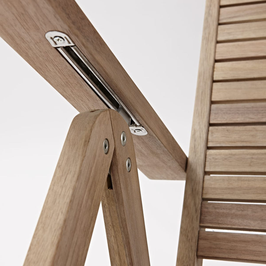 Bricocenter BRICOCENTER - SOLARIS NATERIAL - Foldable armchair with Armrests - Acacia wood - 59x75xh109.5