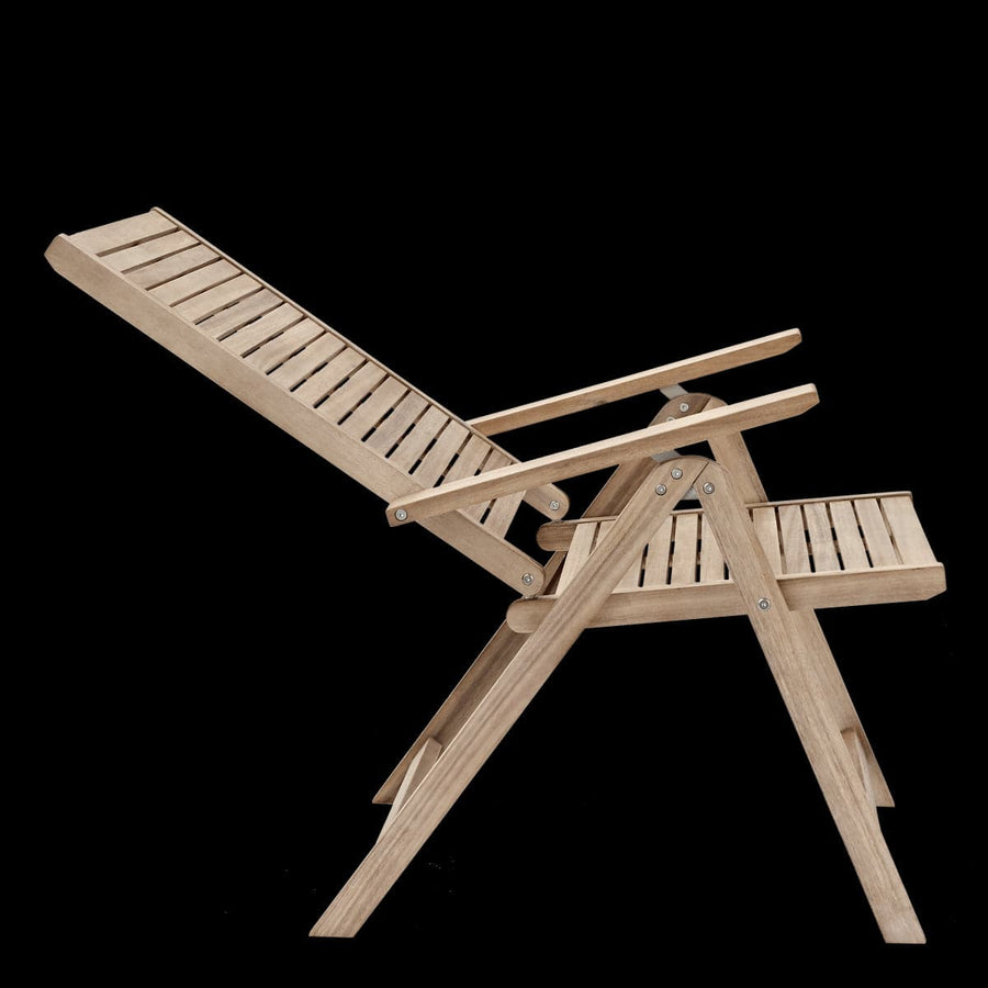Bricocenter BRICOCENTER - SOLARIS NATERIAL - Foldable armchair with Armrests - Acacia wood - 59x75xh109.5