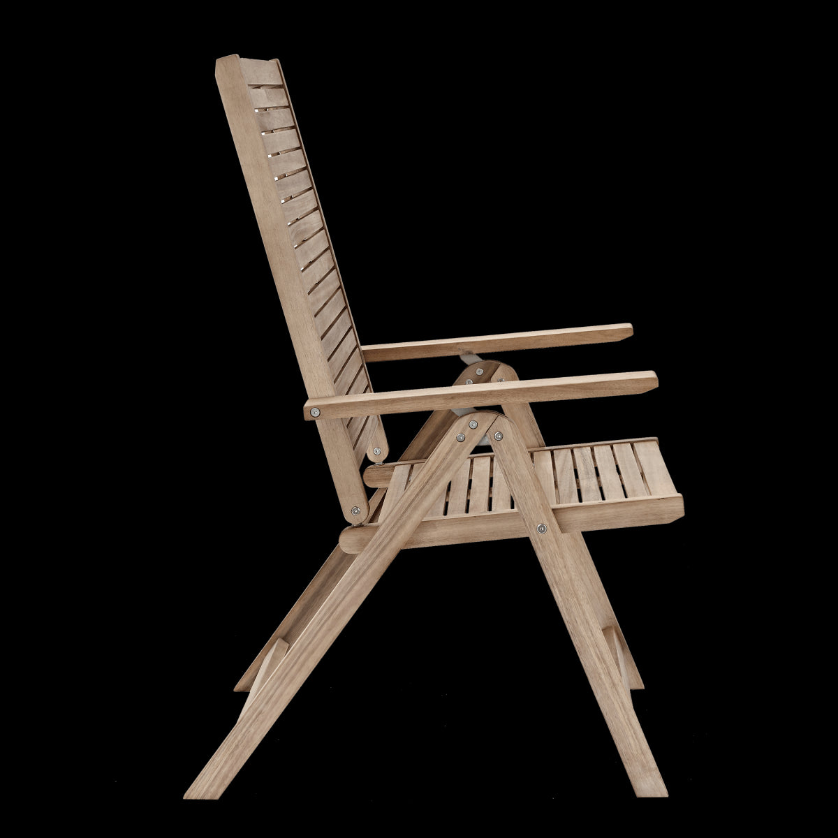 BRICOCENTER - SOLARIS NATERIAL - Foldable armchair with Armrests - Acacia wood - 59x75xh109.5