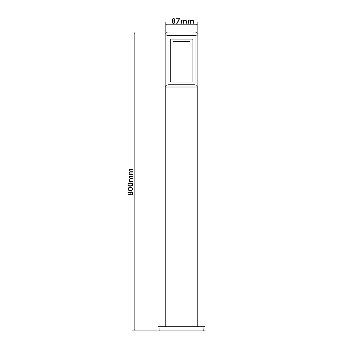 Lampione rilievo alluminio nero h80 cm cct dimm ip65