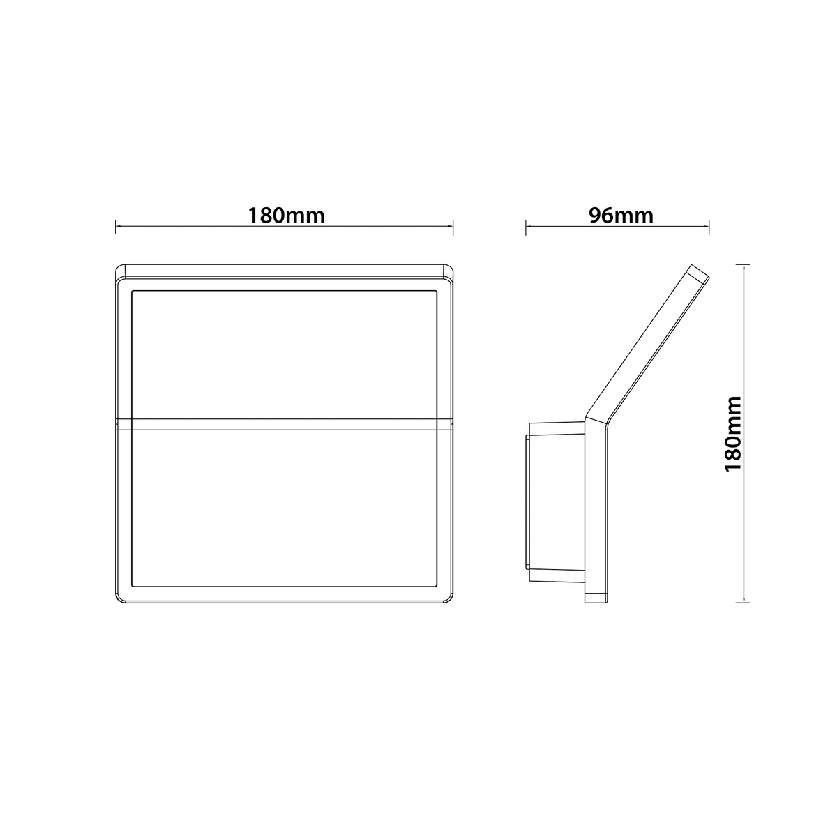 Applique rilievo alluminio nero led cct dimmerabile ip65