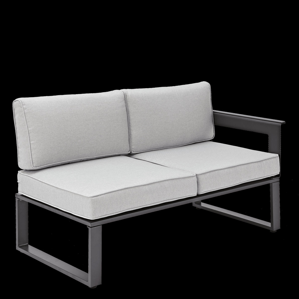 COFFE SET ODYSSEA CORNER NATERIAL SOFA ALUMINIUM COFFEE TABLE + 2 SEATS