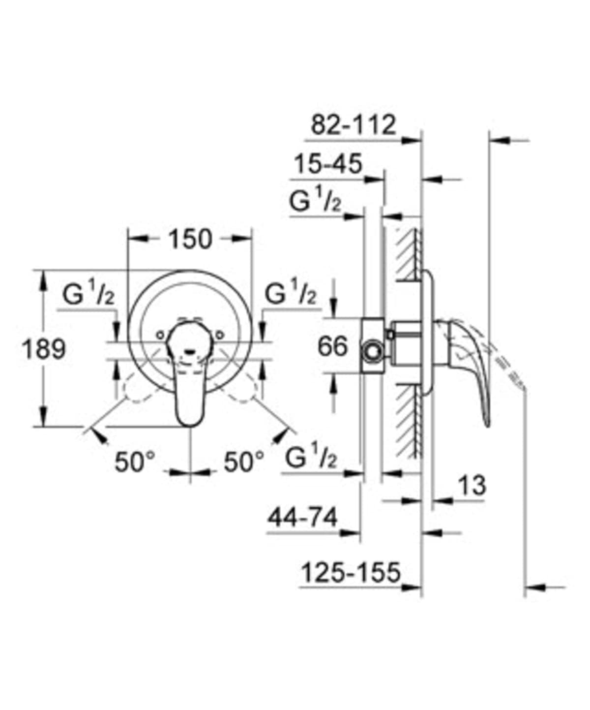 GROHE START ECO/SWIFT CONCEALED SHOWER MIXER