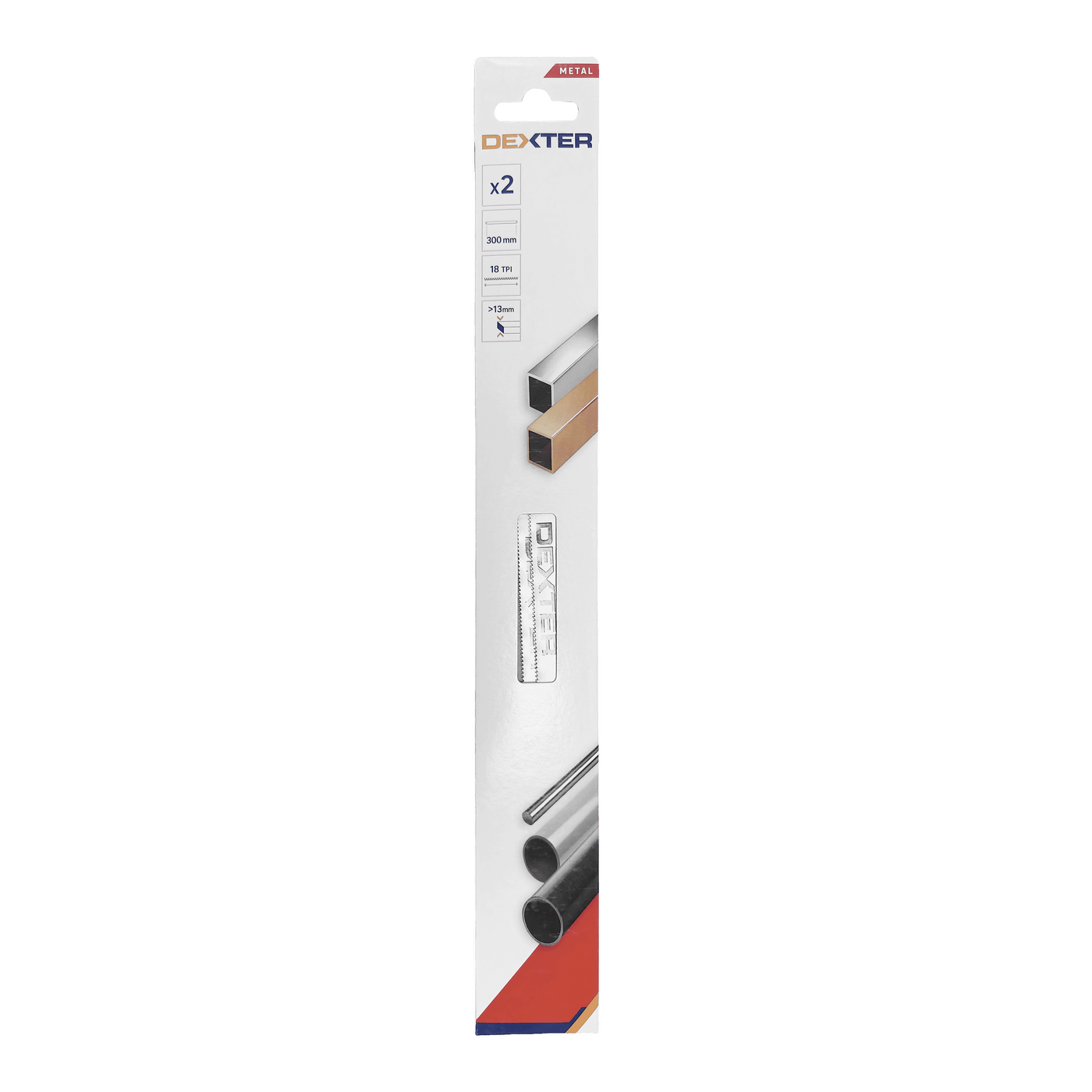 2 Dexter 300 mm replacement blades for a metal-cutting bow saw, 18 tpi