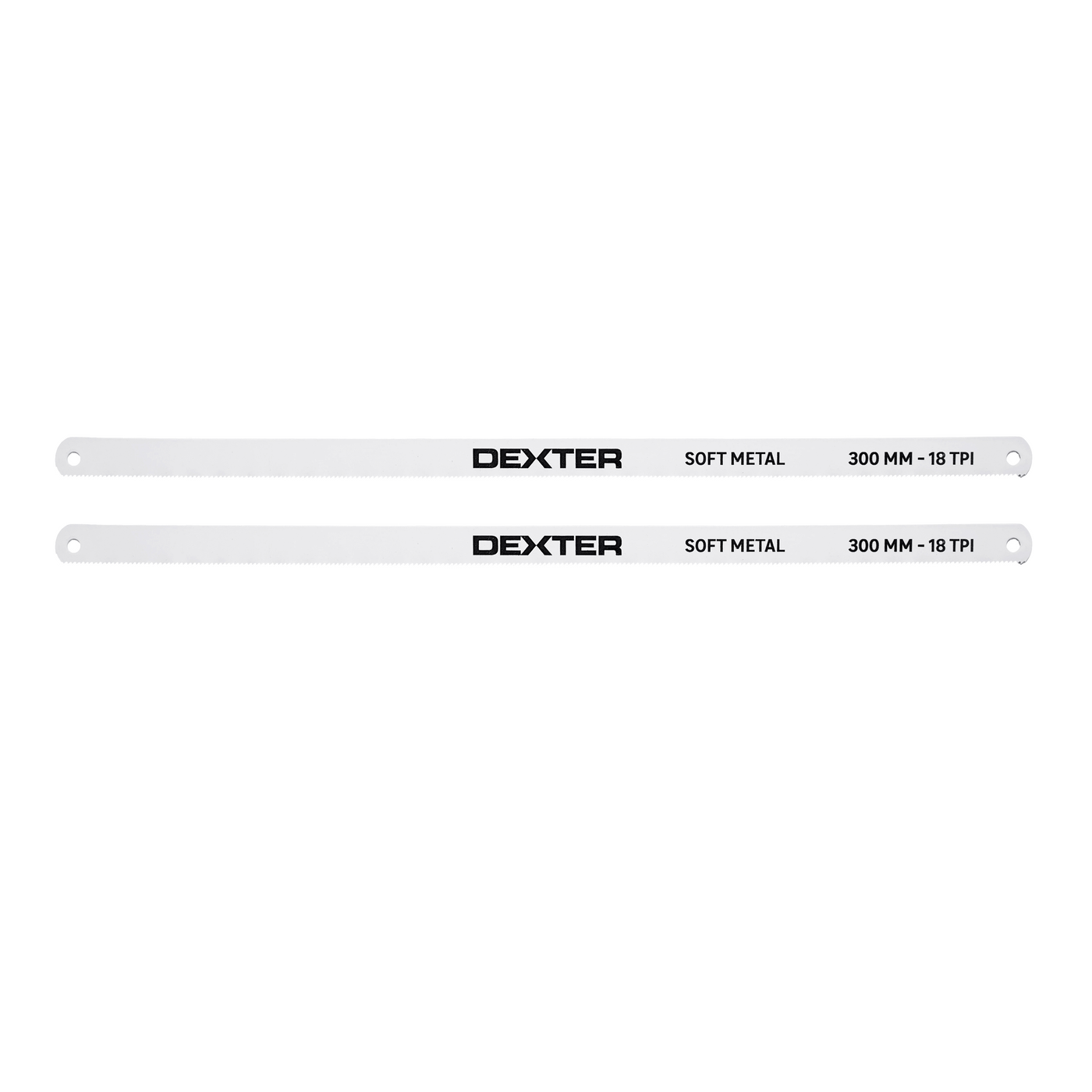 2 Dexter 300 mm replacement blades for a metal-cutting bow saw, 18 tpi
