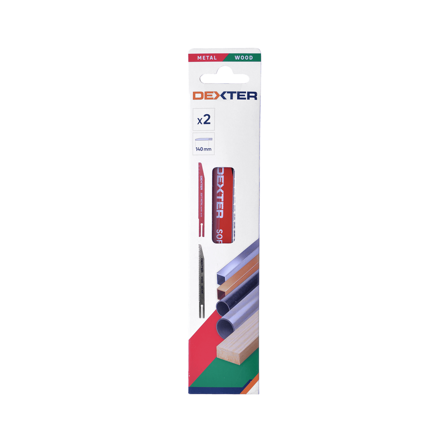 2 Dexter 140 mm replacement blades for a utility knife for wood, metal and plastic
