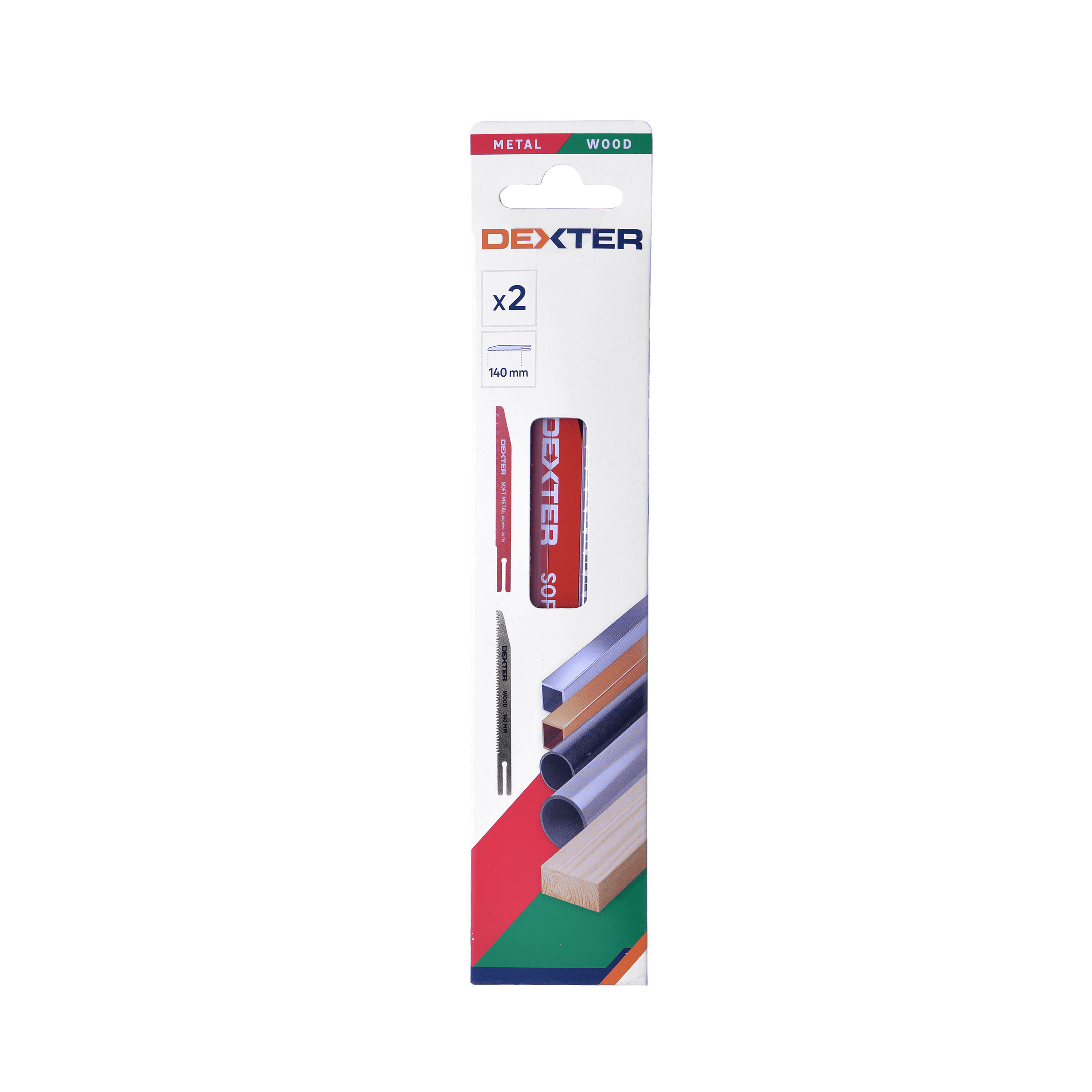 2 Dexter 140 mm replacement blades for a utility knife for wood, metal and plastic