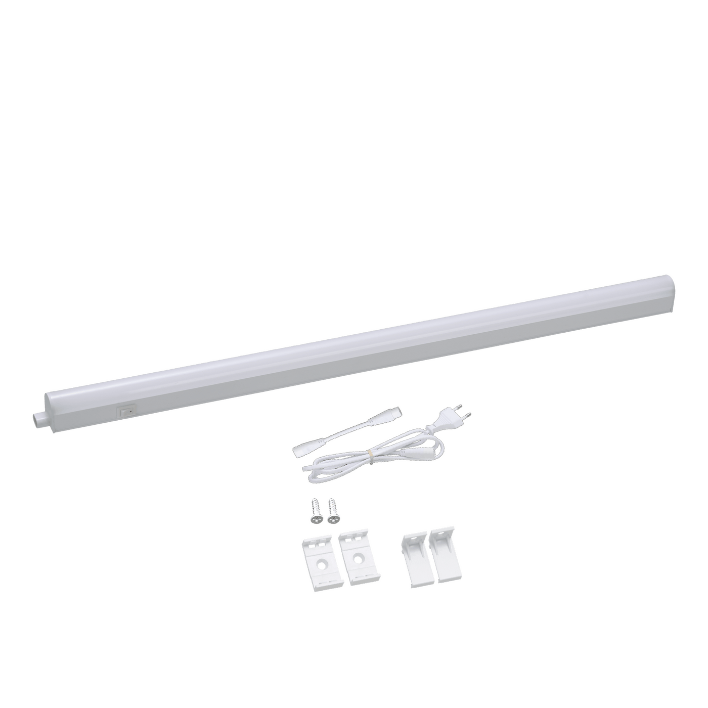 White plastic under-cabinet strip lights, 55 cm, 7W LED, natural light