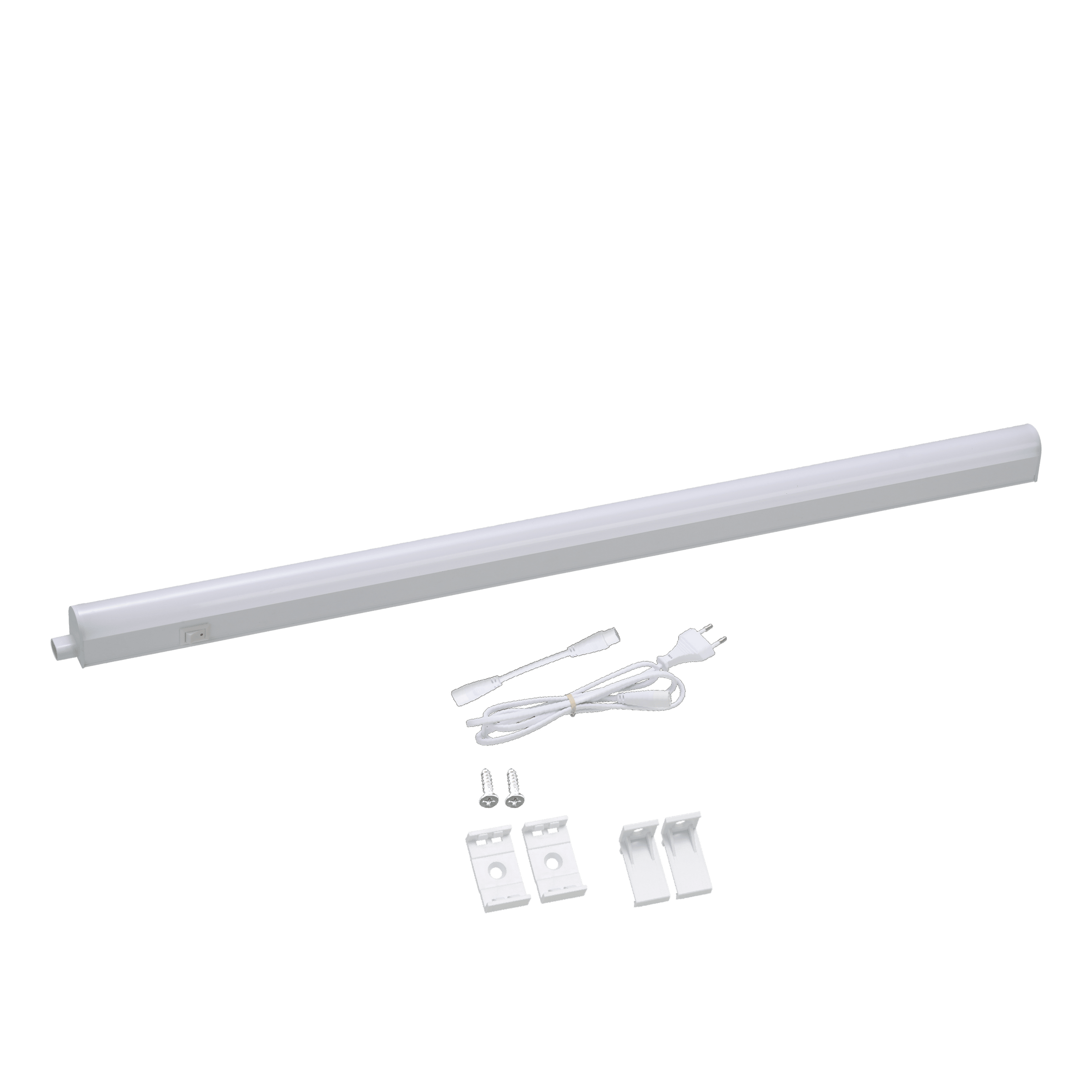 White plastic under-cabinet strip lights, 55 cm, 7W LED, natural light