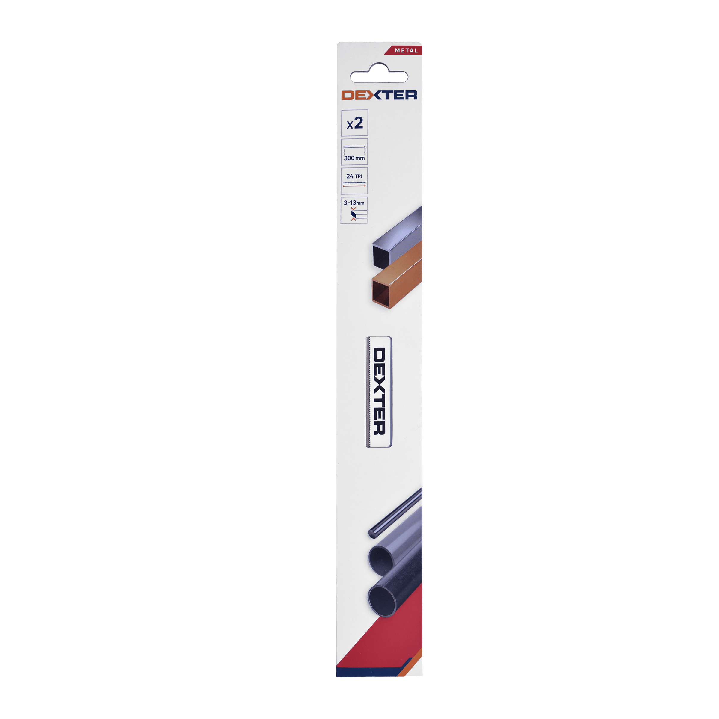 2 Dexter 300 mm replacement blades for a 24 tpi metal-cutting bow saw