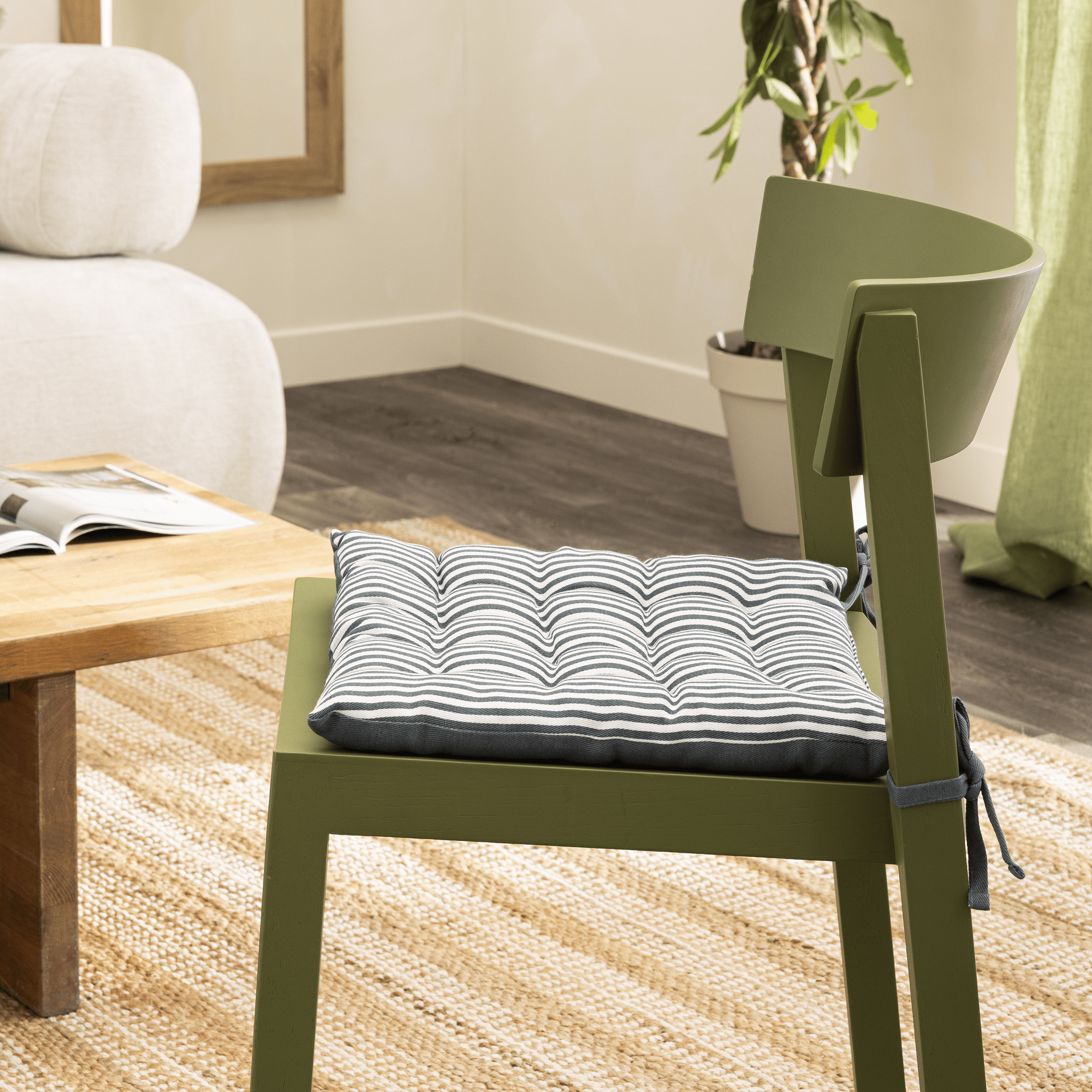 Lunor chair pad, blue, 40x40x5 cm