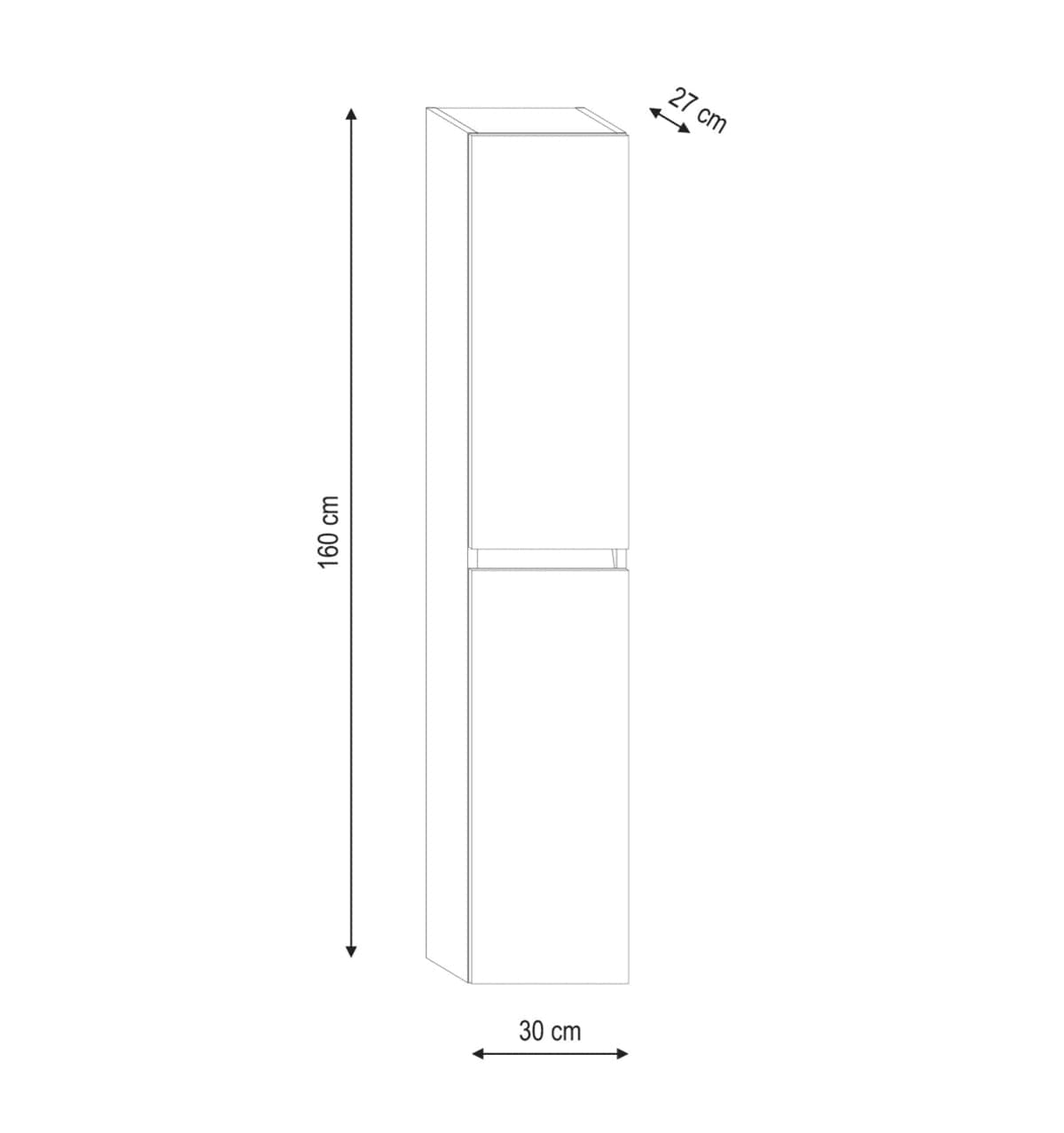 Bricocenter COLONNA KORA 2 ANTE FRASSINO BIANCO L 30 P 27 H 160 CM