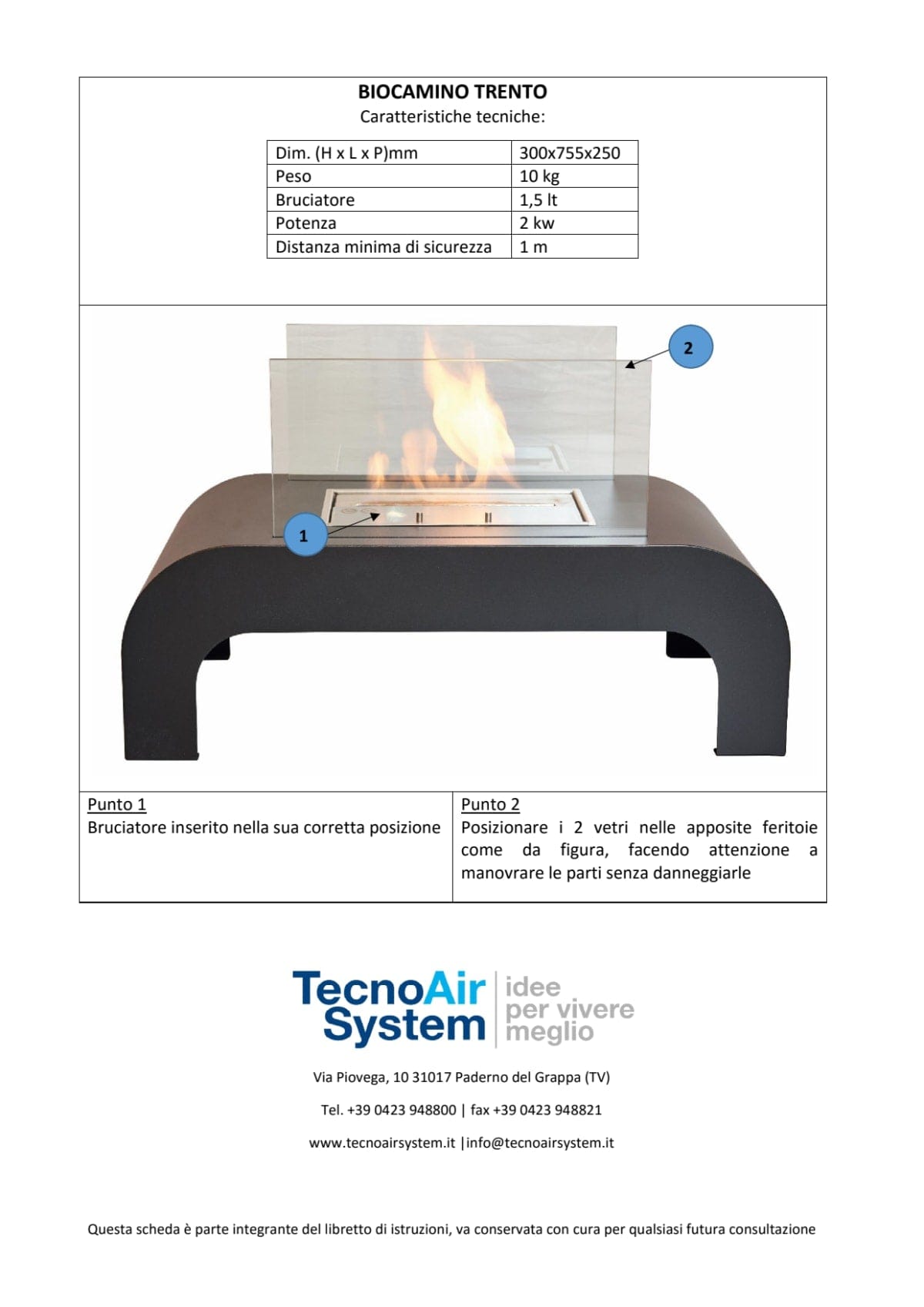 Bricocenter BIOCAMINO TERRA TRENTO NERO 755X250X300