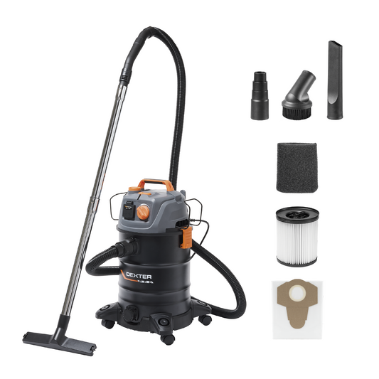 Dexter Pro 25-litre 1,400-watt all-purpose vacuum cleaner with steel tank