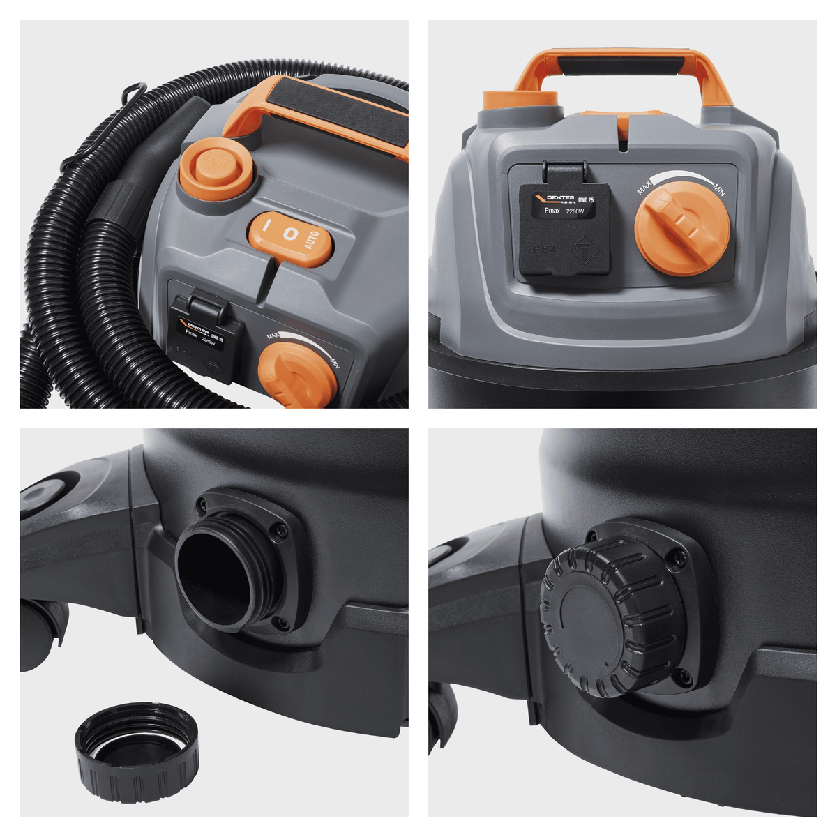 Dexter Pro 25-litre 1,400-watt all-purpose vacuum cleaner with steel tank