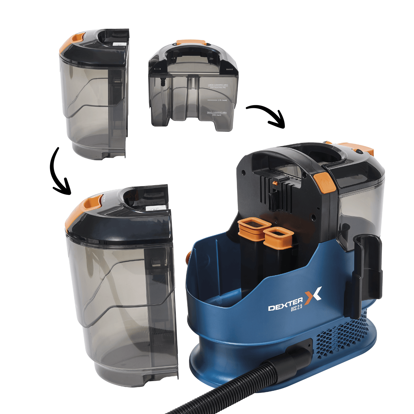 Dexter 900W carpet and fabric vacuum cleaner with ABS tank