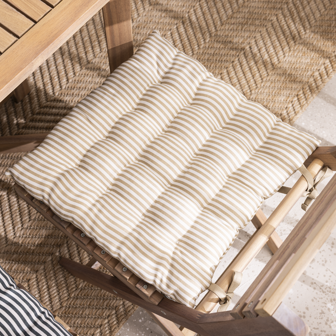 Lunor chair pad, beige, 40x40x5 cm