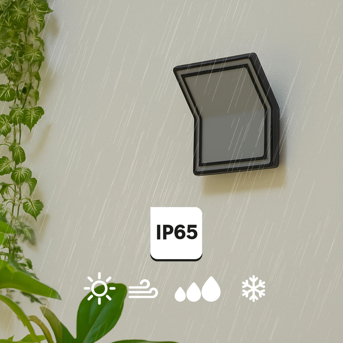 Applique rilievo alluminio nero led cct dimmerabile ip65