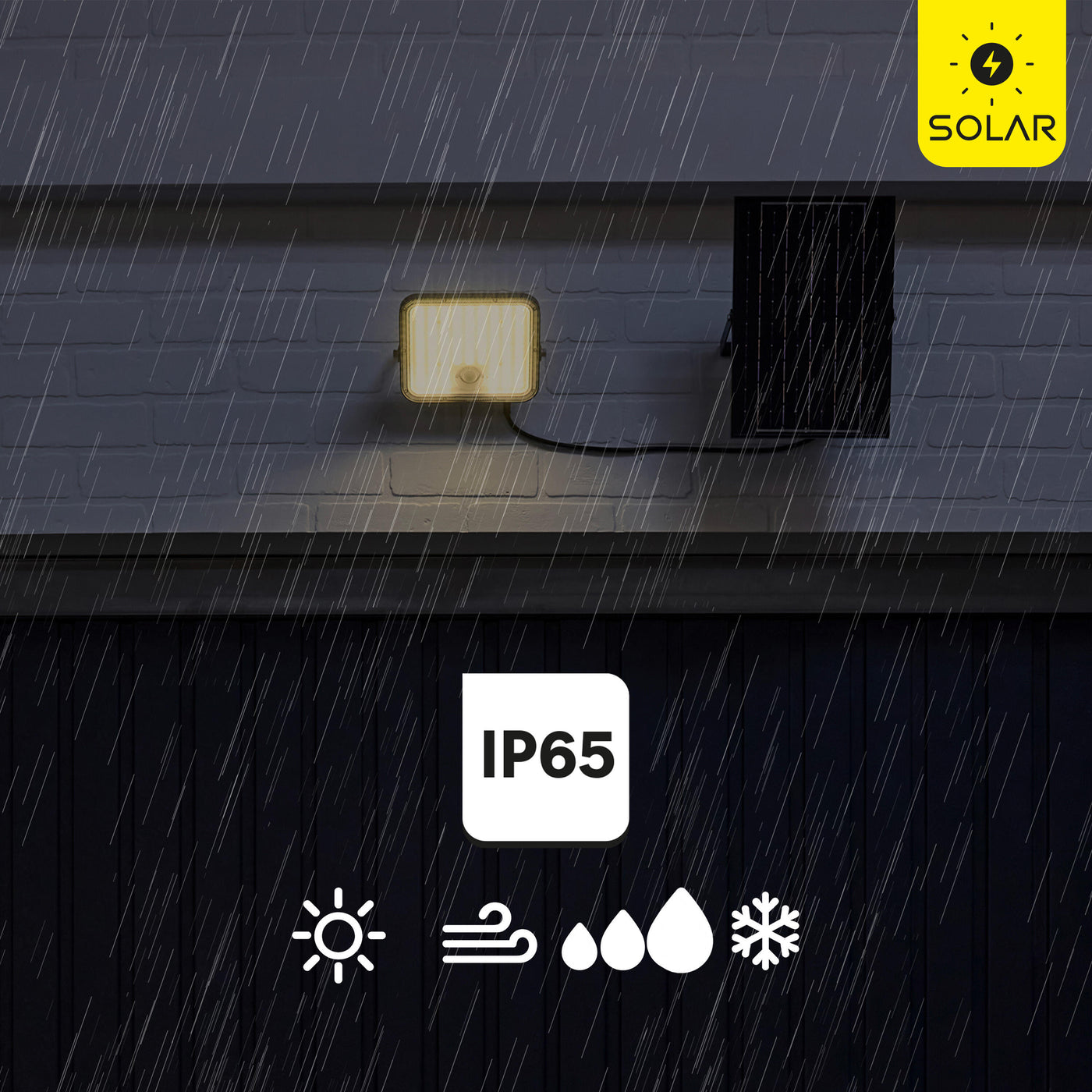 Bevo solar floodlight, 2600 lm, 4000K, with sensor, IP65