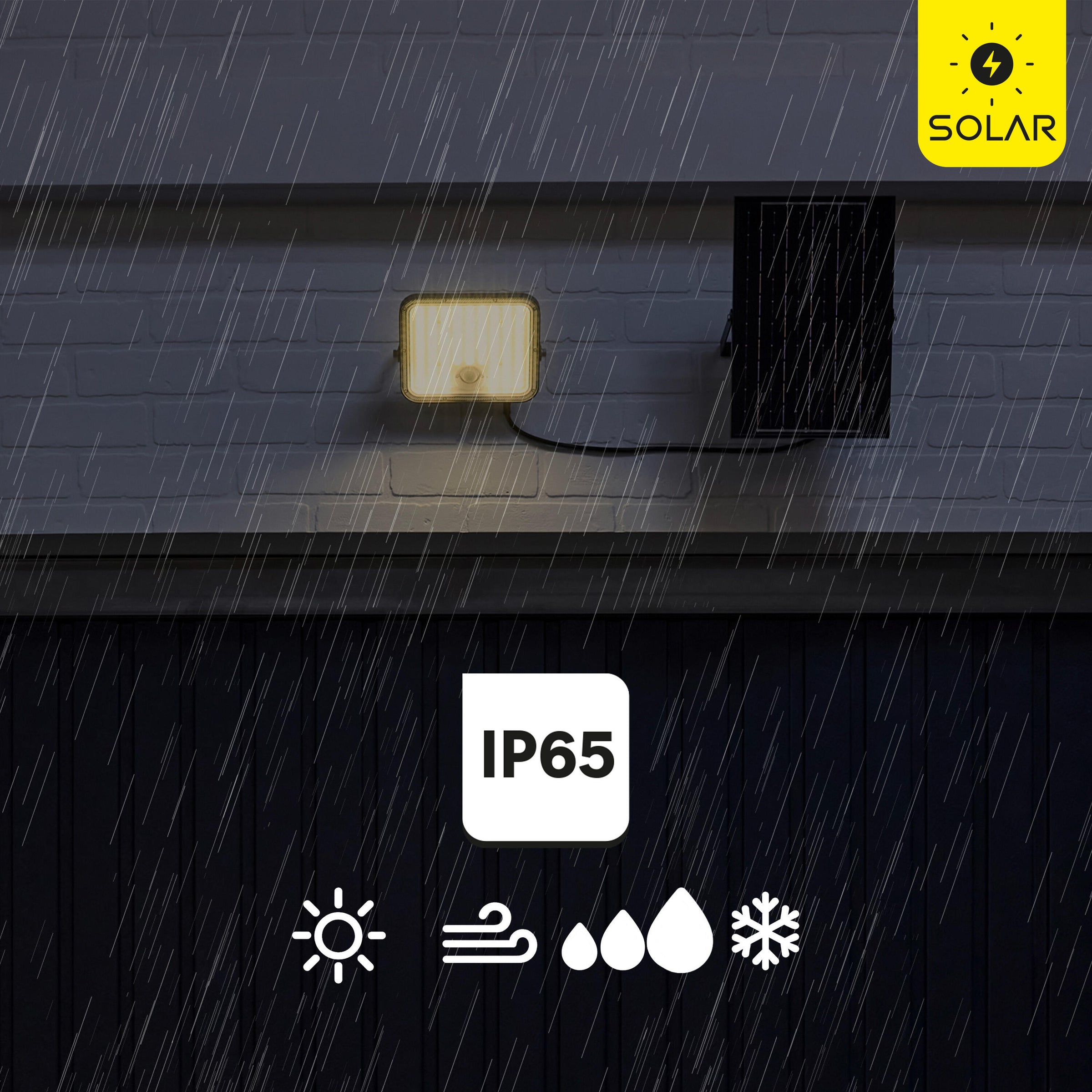 Bevo solar floodlight, 2600 lm, 4000K, with sensor, IP65