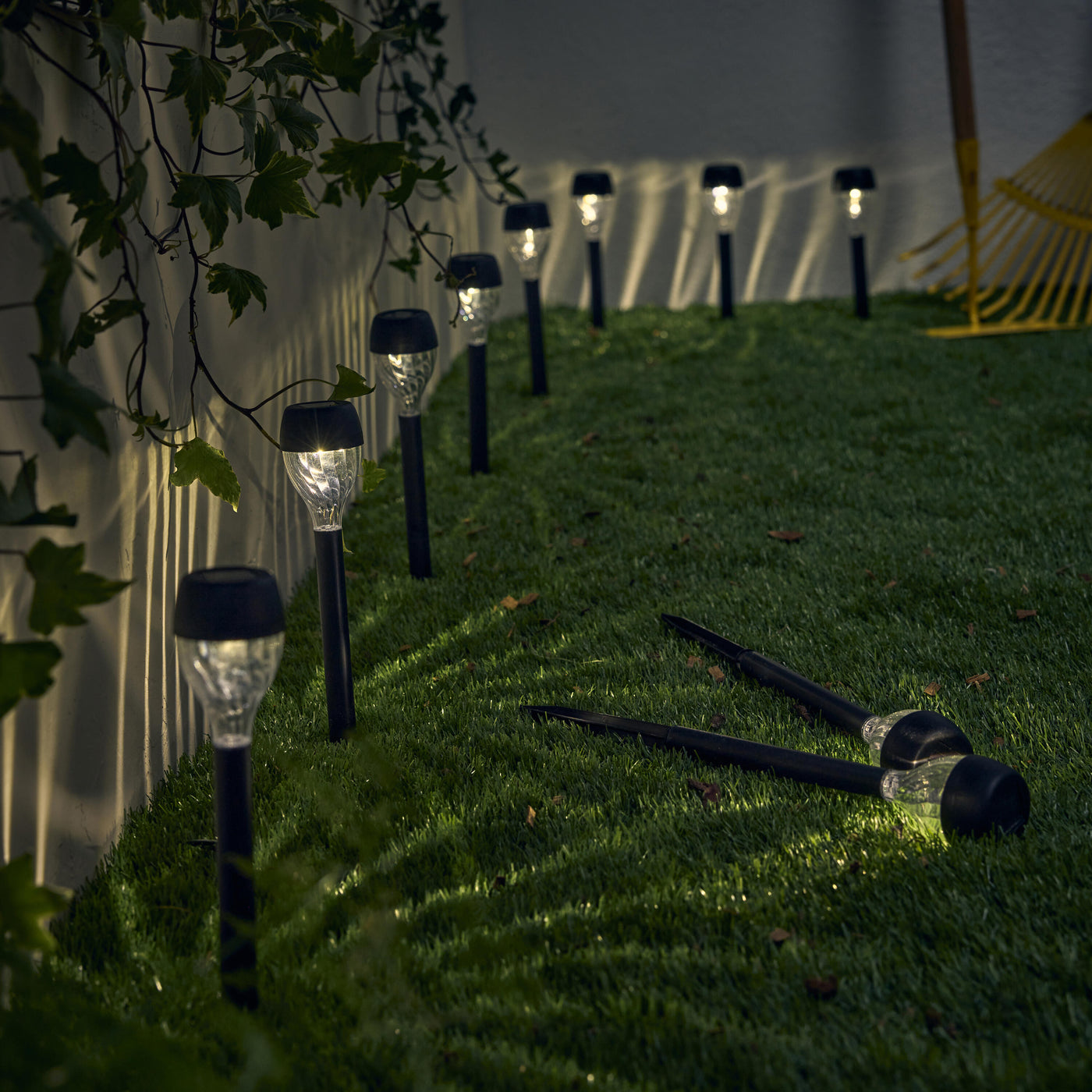 10 Aureline solar stake lights, 1.2 lm natural light, IP44