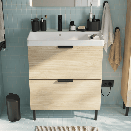 New Easy oak base unit with 2 drawers: L70, D40, H70 cm