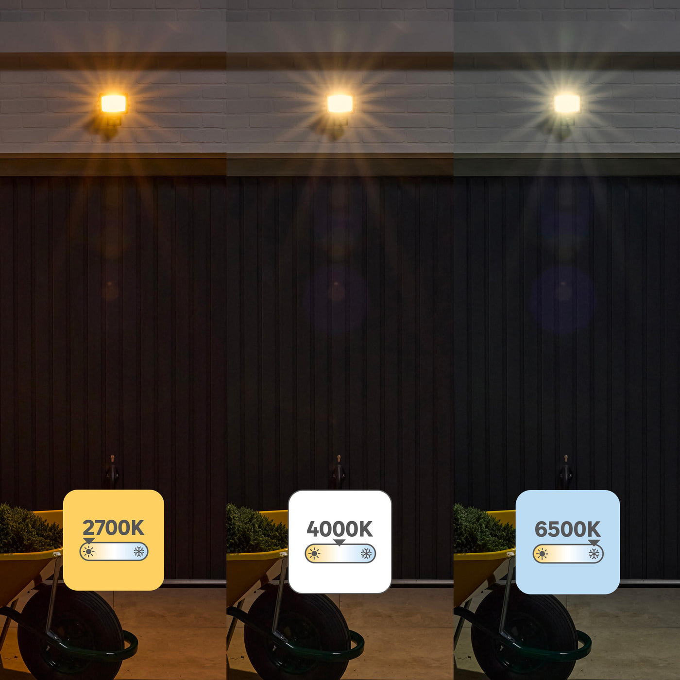 Yonkers aluminium floodlight grey 17.2x6.9 cm led 20w natural light with motion sensor
