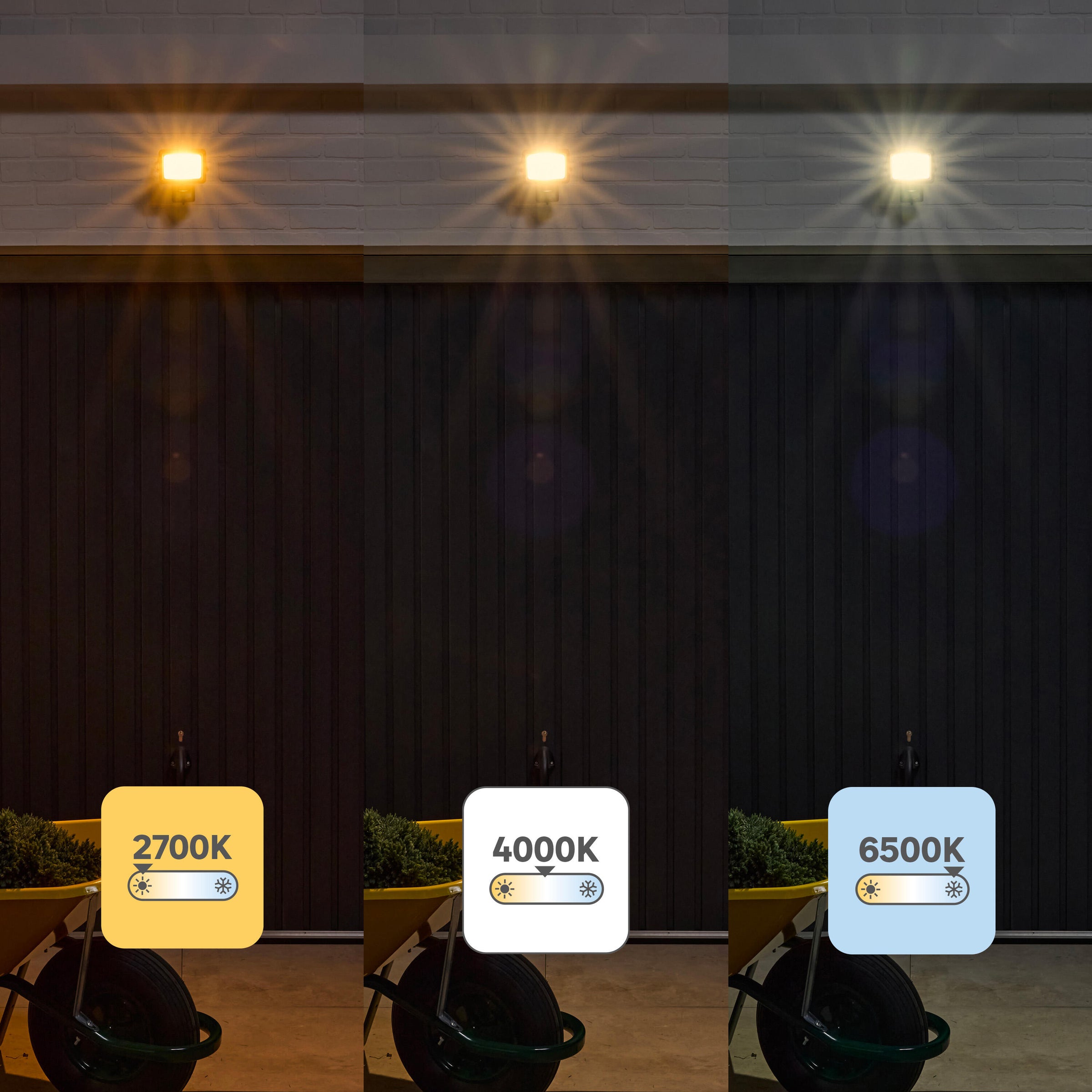 Yonkers aluminium floodlight grey 17.2x6.9 cm led 20w natural light with motion sensor