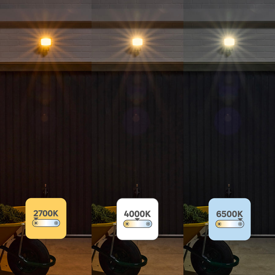 Yonkers aluminium floodlight grey 17.2x6.9 cm led 20w natural light with motion sensor