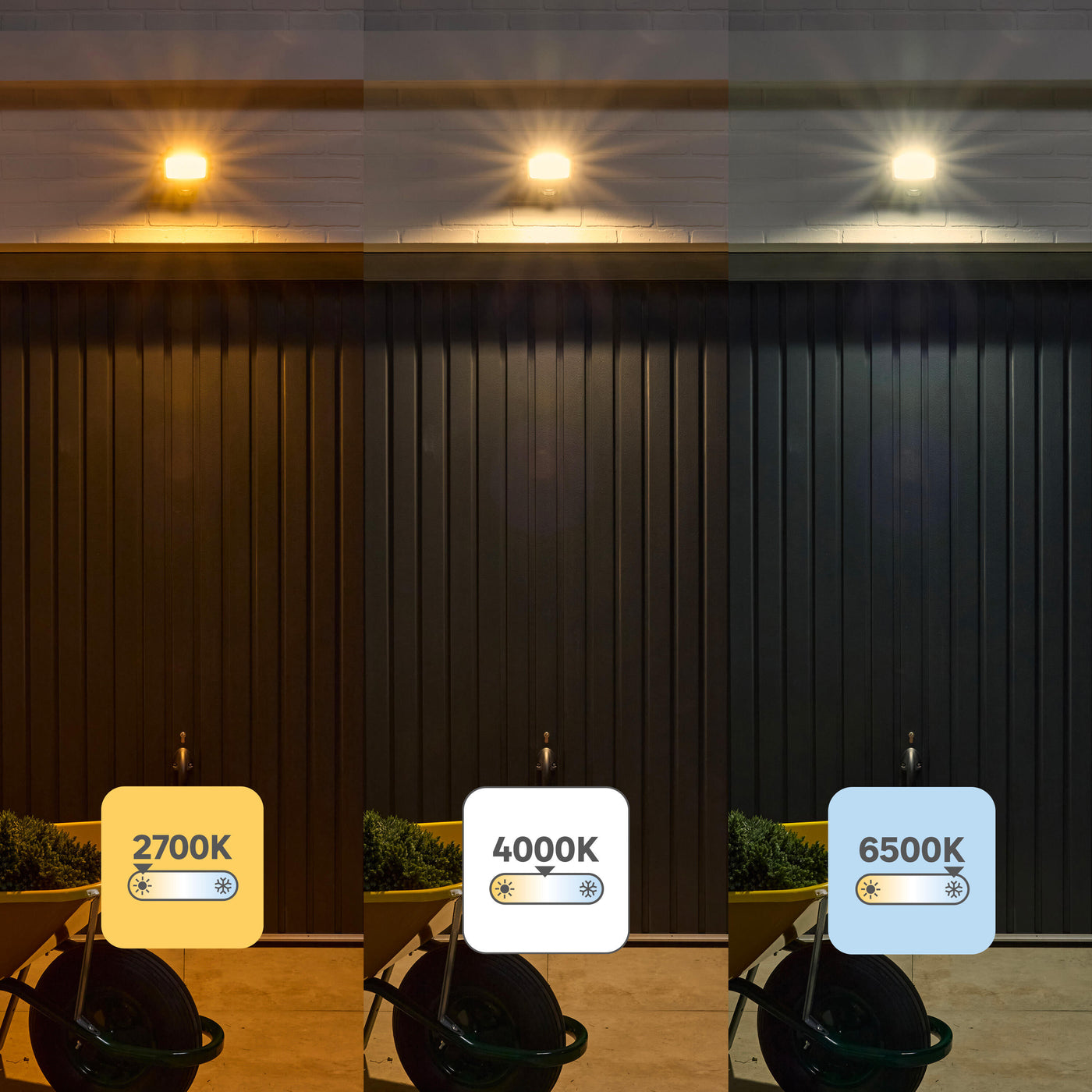 yonkers aluminium floodlight grey 18.9x7 cm led 30w cct light motion sensor
