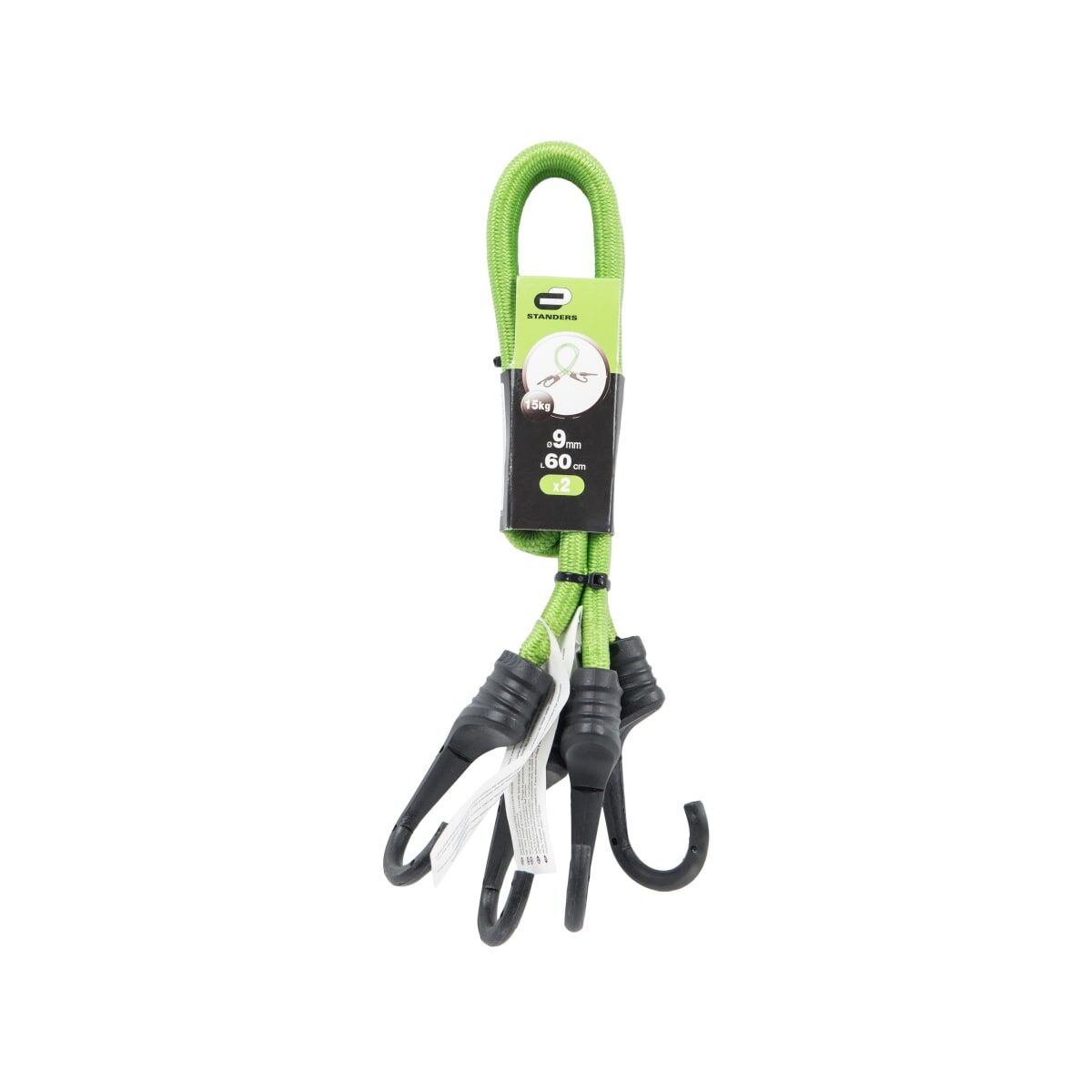 2 PCS ELASTIC CORDS W/HOOK 9MMX60CM V