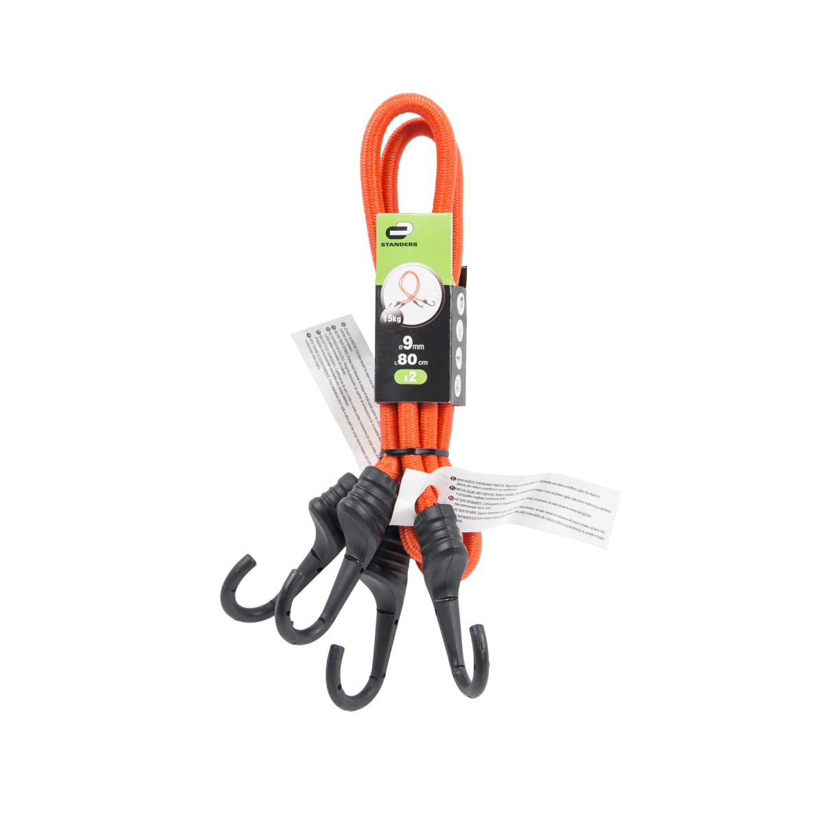 2 PCS ELASTIC CORDS W/HOOK 9MMX80CM A
