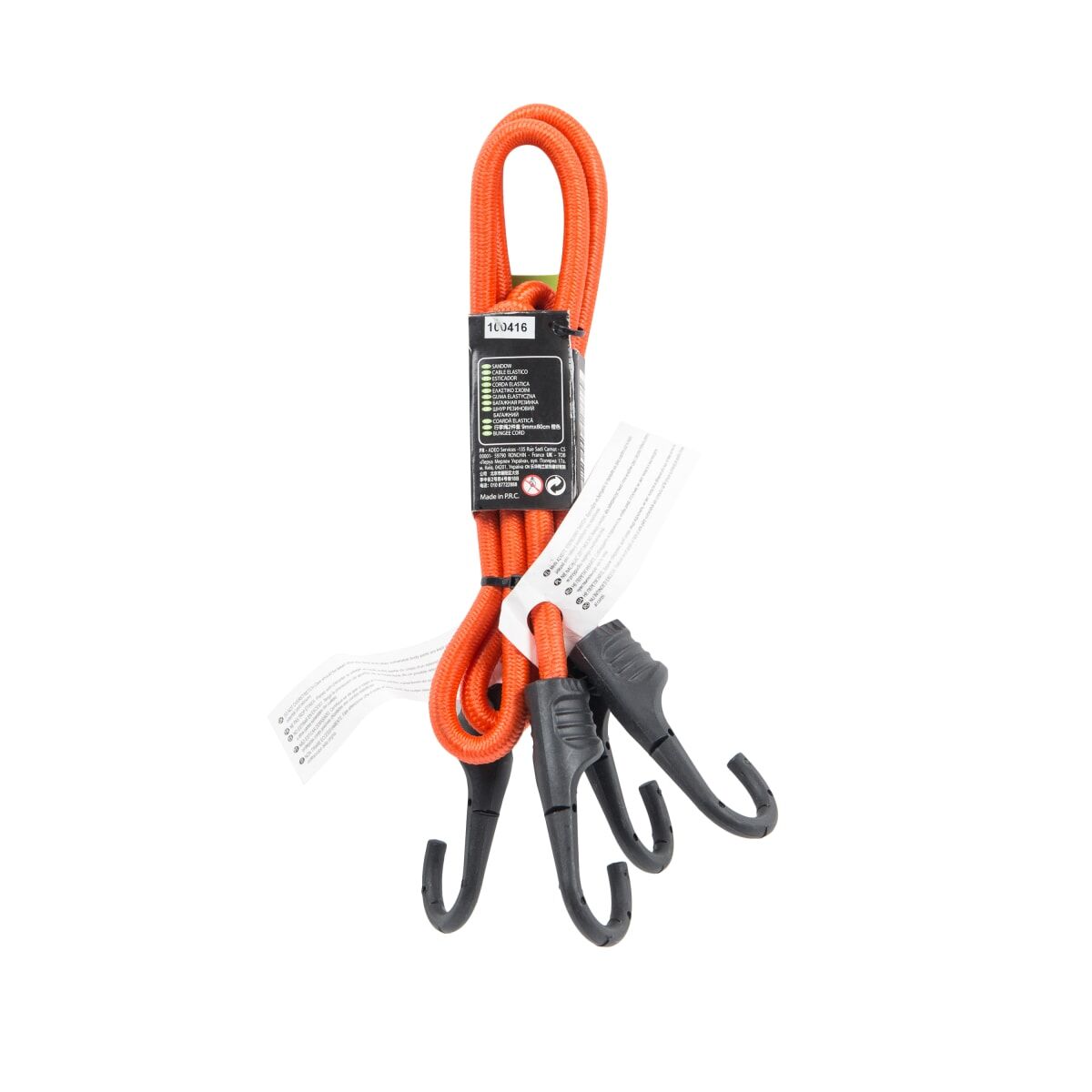 2 PCS ELASTIC CORDS W/HOOK 9MMX80CM A