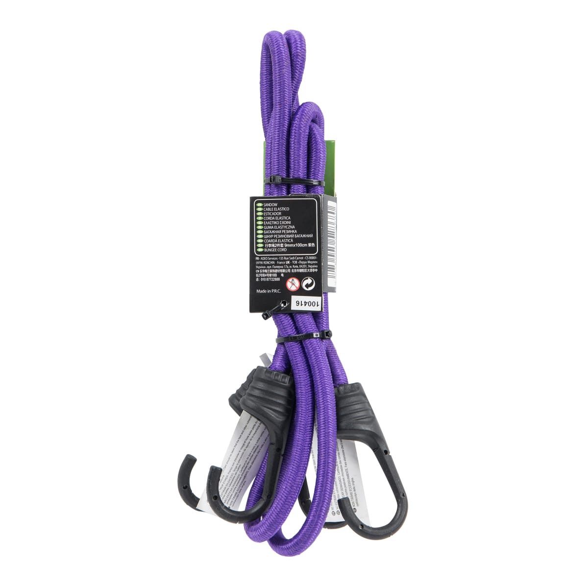 2 PCS ELASTIC CORDS W/HOOK 9MMX100CM