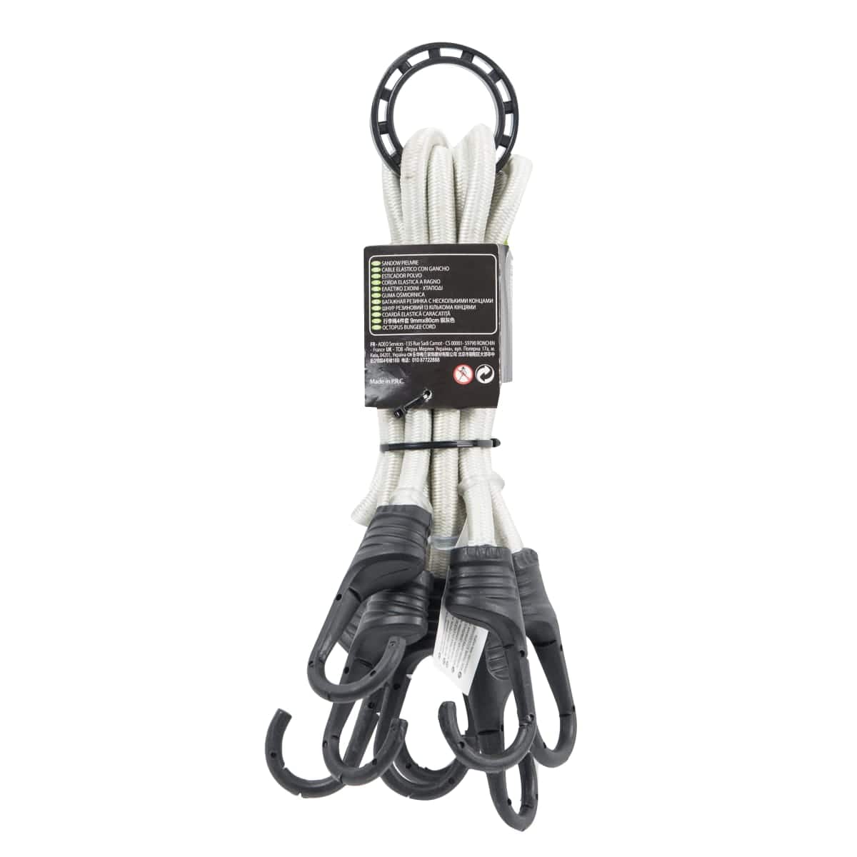 Bricocenter ELASTIC CORDS W/HOOK 9MMX80CM GRAY