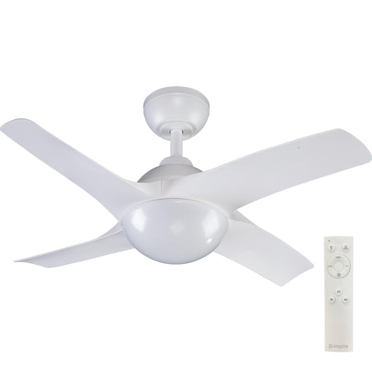 Ventilatore da soffito siroco plastica bianco d91 cm e27=15w 4 pale