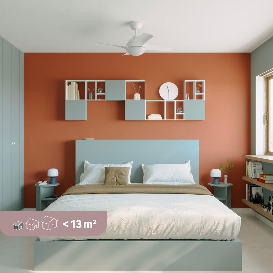 Ventilatore da soffito siroco plastica bianco d91 cm e27=15w 4 pale