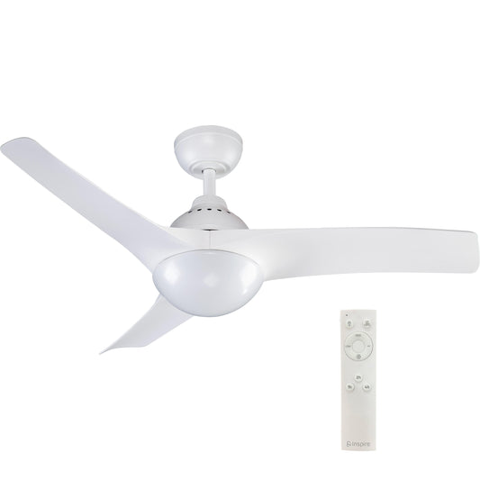 Ventilatore da soffitto aruba plastica bianco d112 2xe27=30w 3 pale
