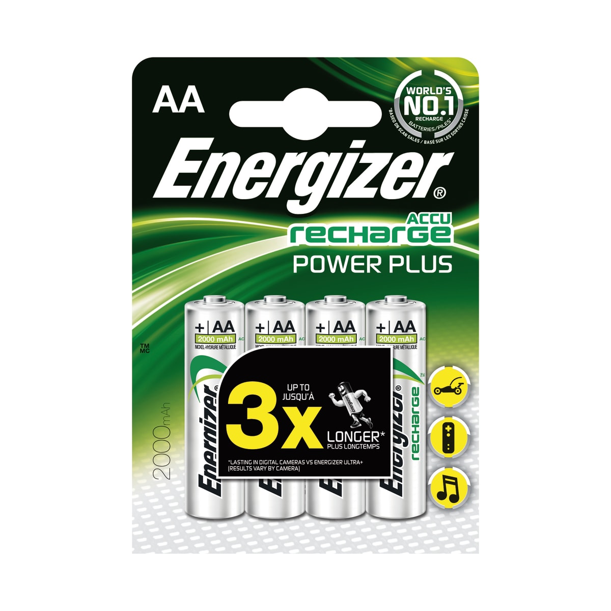 4 AA RECHARGEABLE BATTERIES 2500 MAH