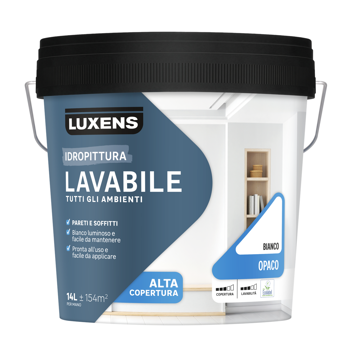 Pittura bianca lavabile luxens decarbonata 14lt