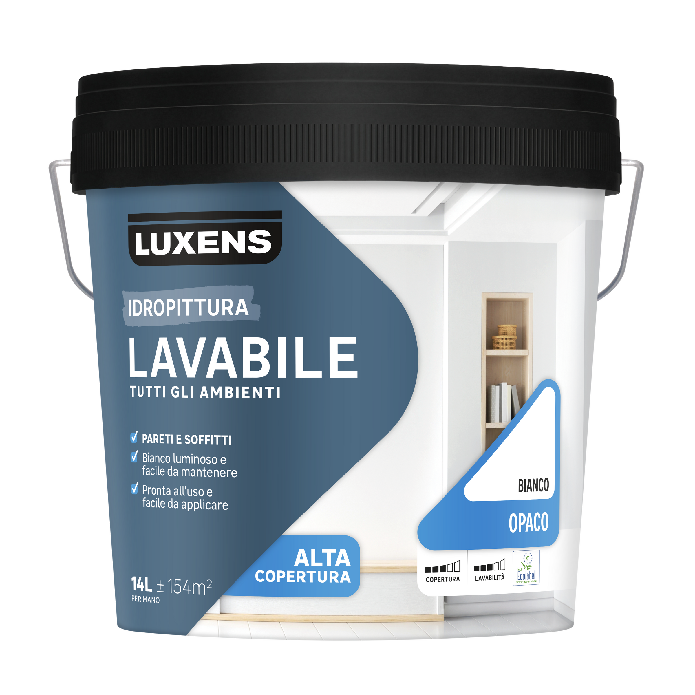 Pittura bianca lavabile luxens decarbonata 14lt