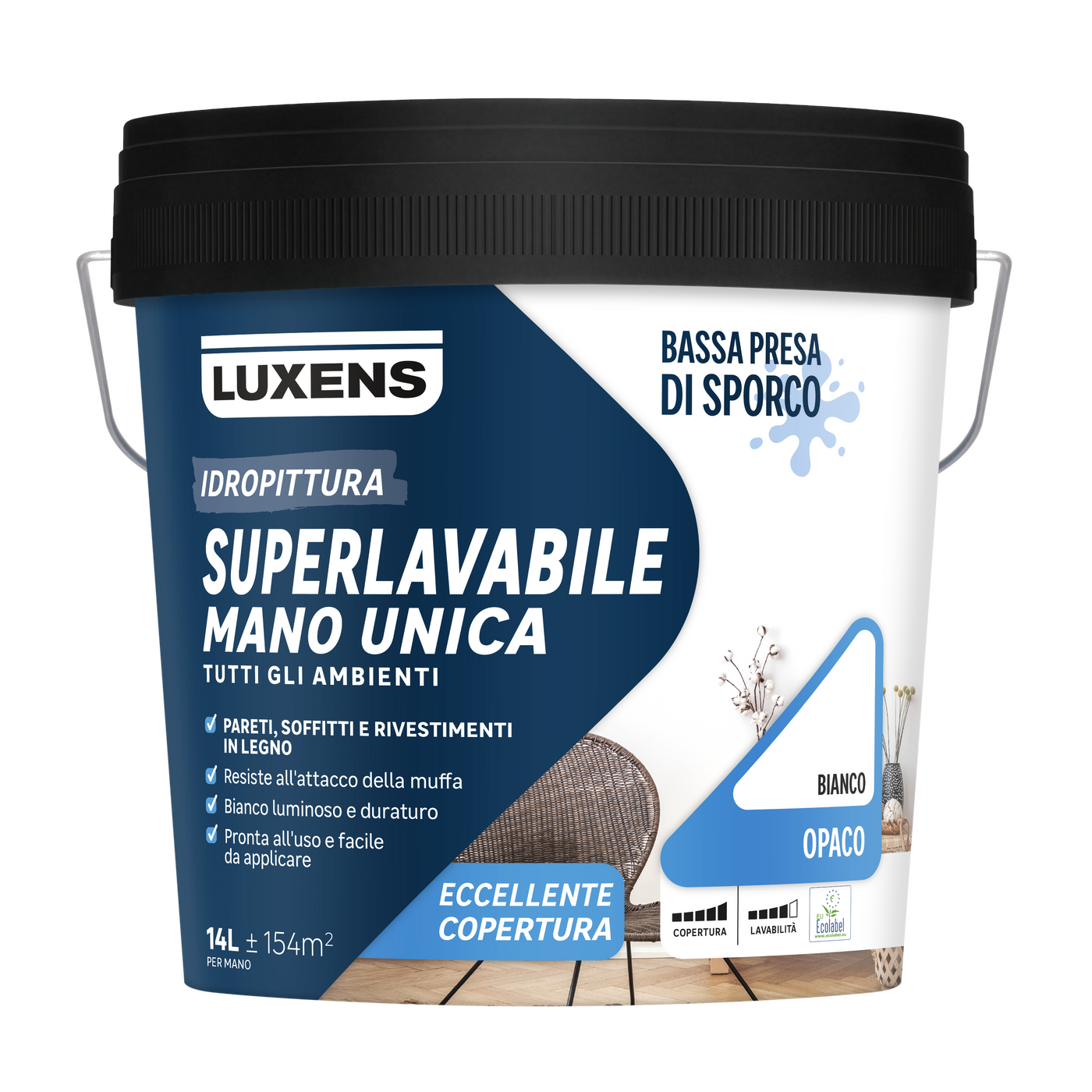 Luxens Manounica super-washable white paint, one-coat, 14 litres