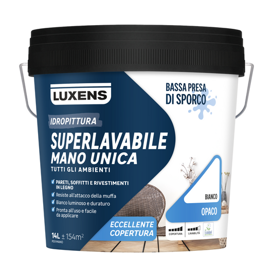 Luxens Manounica super-washable white paint, one-coat, 14 litres