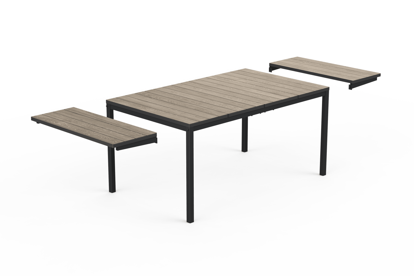 Porto Keter extendable garden table, anthracite polypropylene, 153/229 x 90 cm
