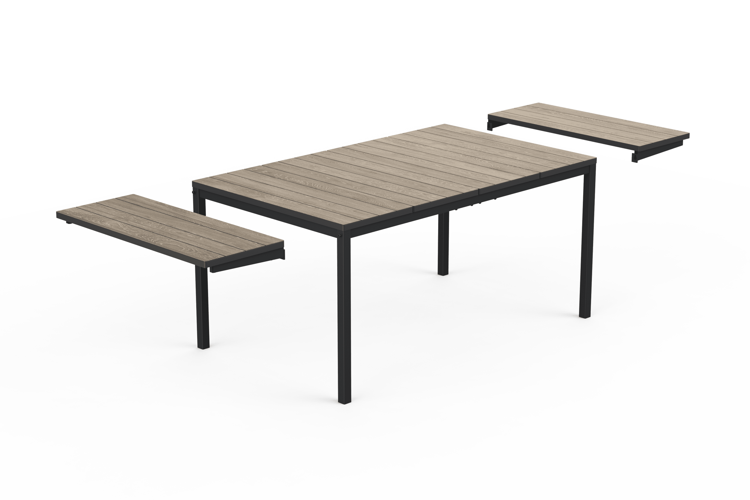 Porto Keter extendable garden table, anthracite polypropylene, 153/229 x 90 cm