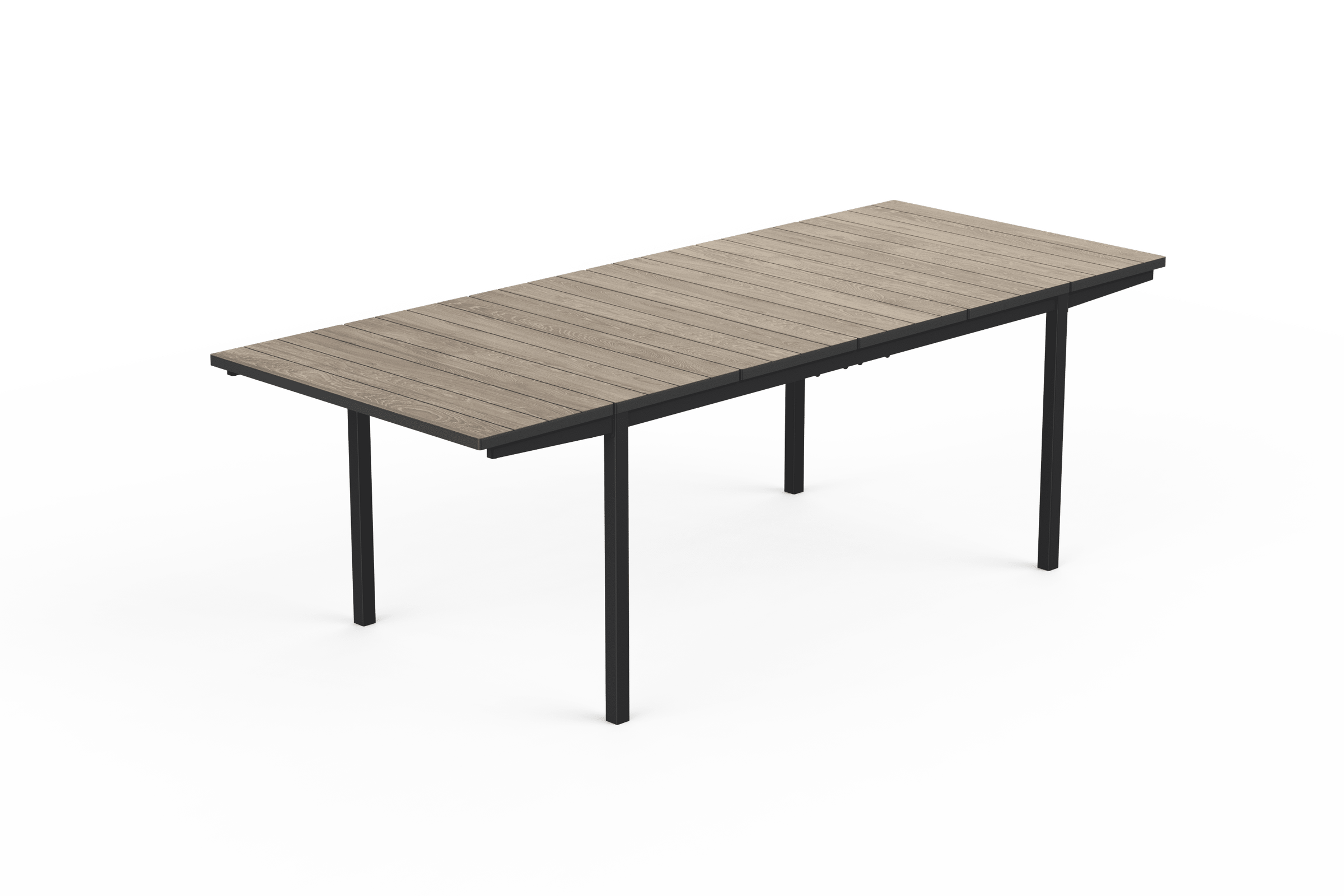 Porto Keter extendable garden table, anthracite polypropylene, 153/229 x 90 cm