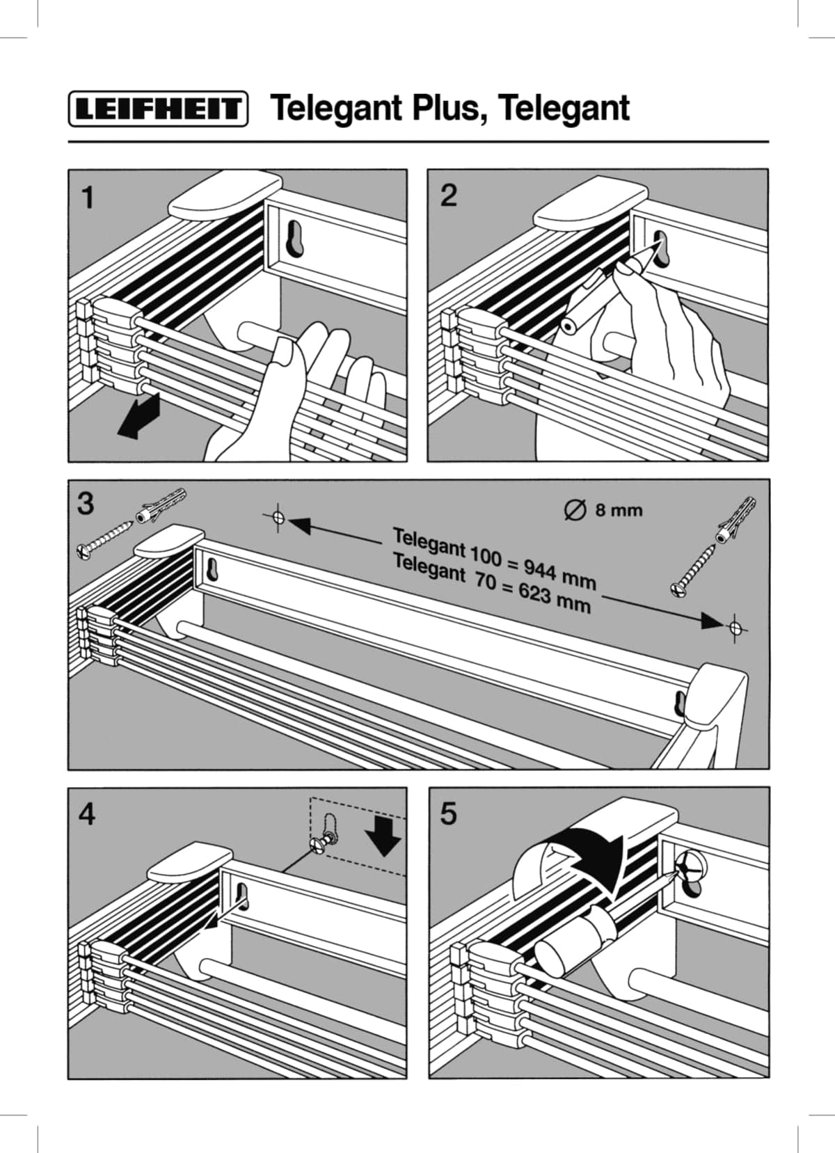 Bricocenter TELEGANT 36 PROTECT PLUS WALL CLOTHESLINE