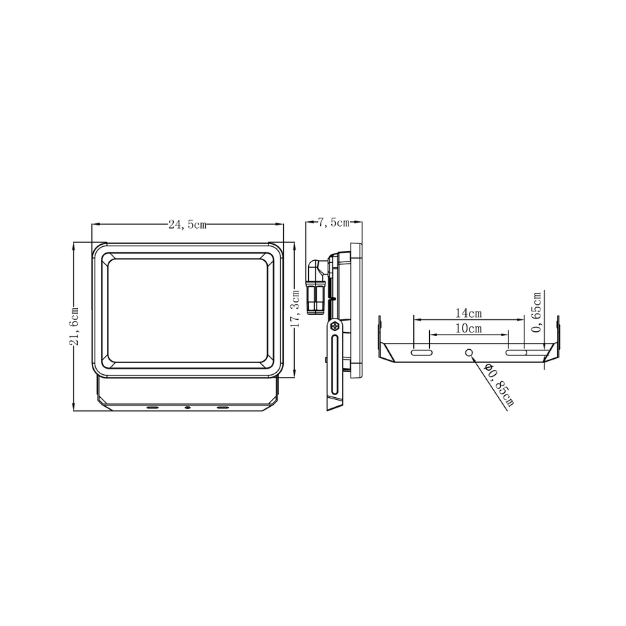 yonkers grey aluminium projector led 100w light cct ip65